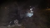 Pożar samochodu na drodze Topilec - Zaczerlany (zdjęcia)