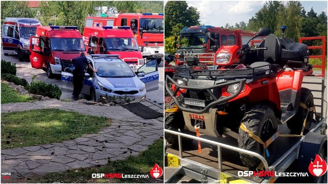 Do akcji poszukiwawczej skierowane zostały duże siły policji i strażaków, m.in. z OSP Leszczyna