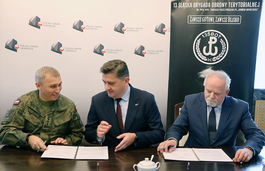Porozumienie PGG i 13 Śląskiej Brygady Obrony Terytorialnej. Będą szkolenia dla górników-żołnierzy, dodatkowe ćwiczenia i kursy