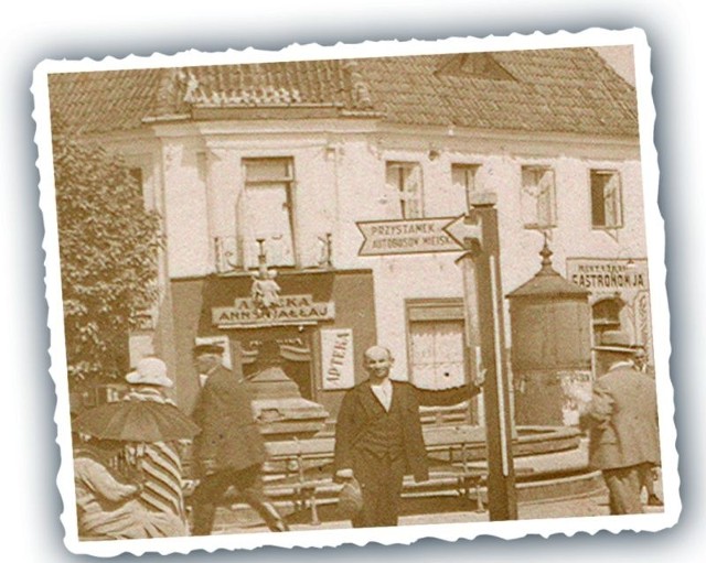 Rynek Kościuszki ok. 1930 r. Po prawej stronie szyld restauracji Gastronomia. Ze zbiorów Tadeusza Chańki.