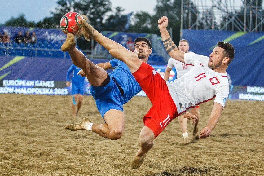 Mecz Polska - Azerbejdżan w turnieju piłki plażowej igrzysk...