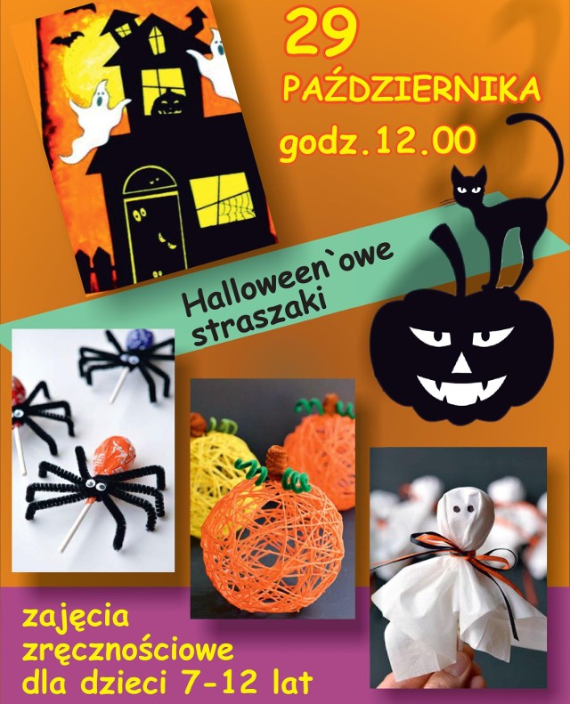 "Halloween'owe Straszaki" to manualne zajęcia, podczas których uczestnicy wykonają ozdoby na Halloween.