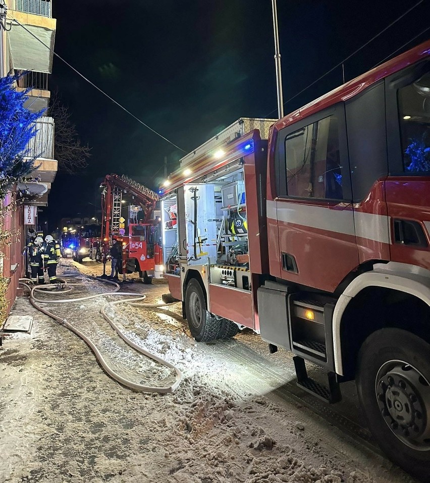 Pożar na ulicy Wesołej w Miechowie