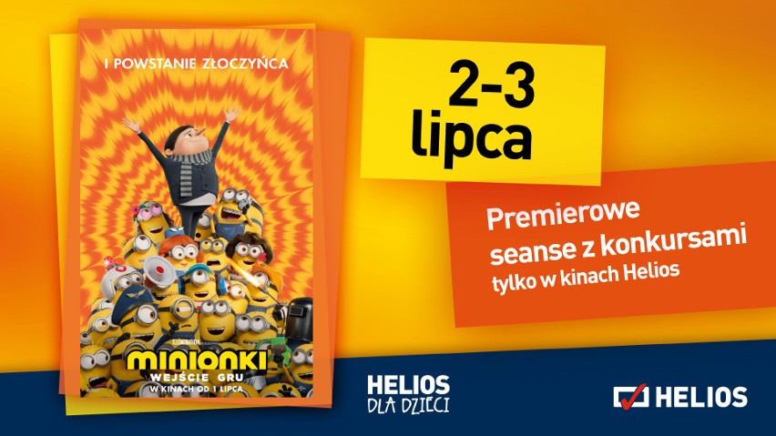 Helios zaprasza na rodzinne seanse hitu „Minionki: wejście Gru”!