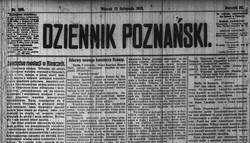 Wydania polskich gazet codziennych i czasopism z listopada...