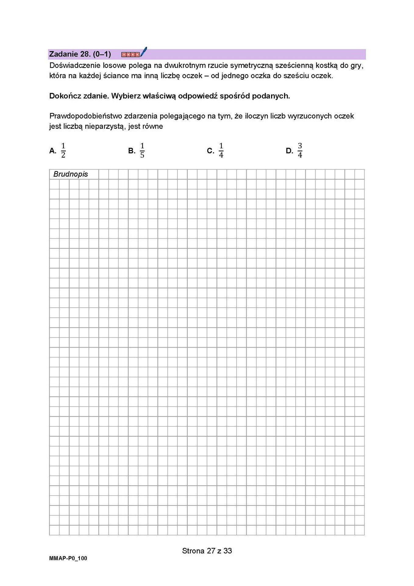 ZADANIE 28 - arkusz CKE i odpowiedzi do matury próbnej z matematyki
