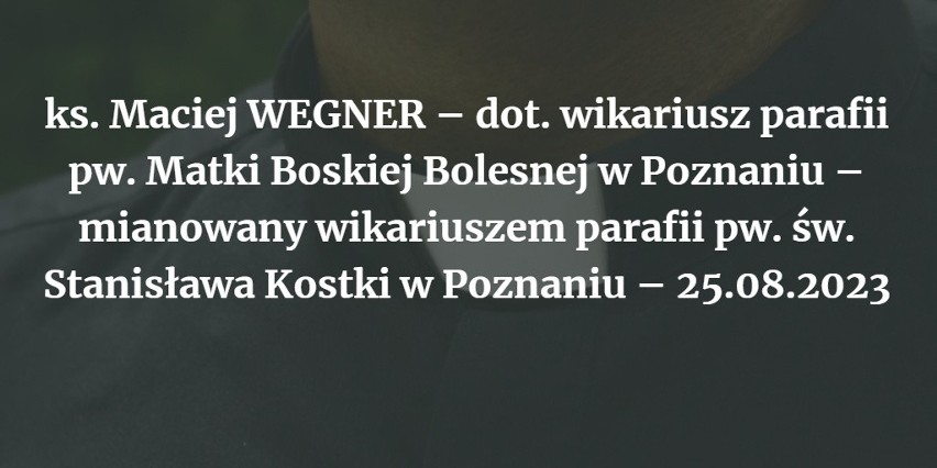 ks. Maciej WEGNER – dot. wikariusz parafii pw. Matki Boskiej...