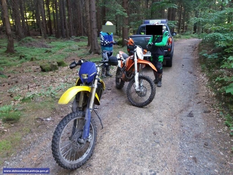 Niemcy na motocrossach rozjeżdżają lasy pod Jelenią Górą [ZDJĘCIA]