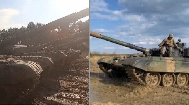 Ukraińcy pokazują czołgi wskazując, że dostarczyła je Polska