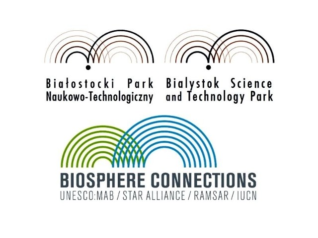 Na górze pokazujemy projekt Białostockiego Parku Naukowo-Technologicznego. Jest łudząco podobny do znaku (na dole), którym posługuje się grupa organizacji międzynarodowych