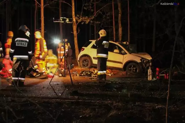 Tragiczny wypadek w Olpuchu koło Kościerzyny 17.02.2019. Nie żyją 2 osoby