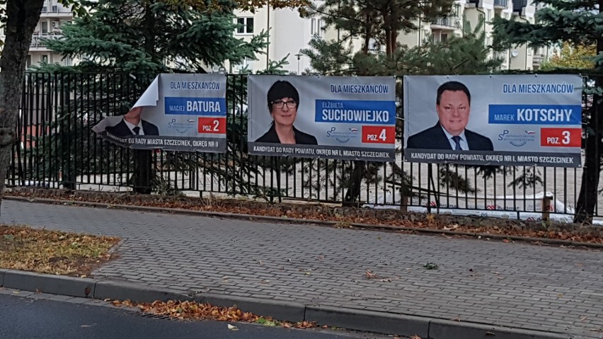 Wybory samorządowe 2018. Ktoś zniszczył reklamy wyborcze w Szczecinku [zdjęcia]