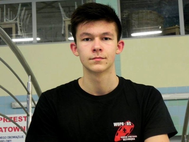 Hubert Nakielski to jeden z najbardziej utalentowanych zawodników WOPR-OS Ostrołęka.