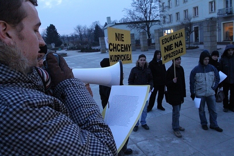 Protest kieleckich studentów