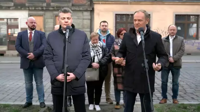 17.03 w centrum Bytomia odbyła się konferencja prasowa Donalda Tuska