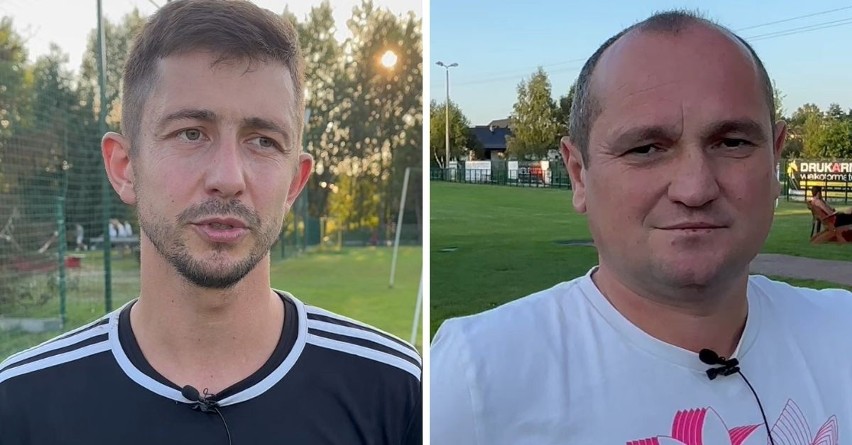 Mecz oceniają: Łukasz Kulczyk, bramkarz LKS Rajsko (z lewej)...