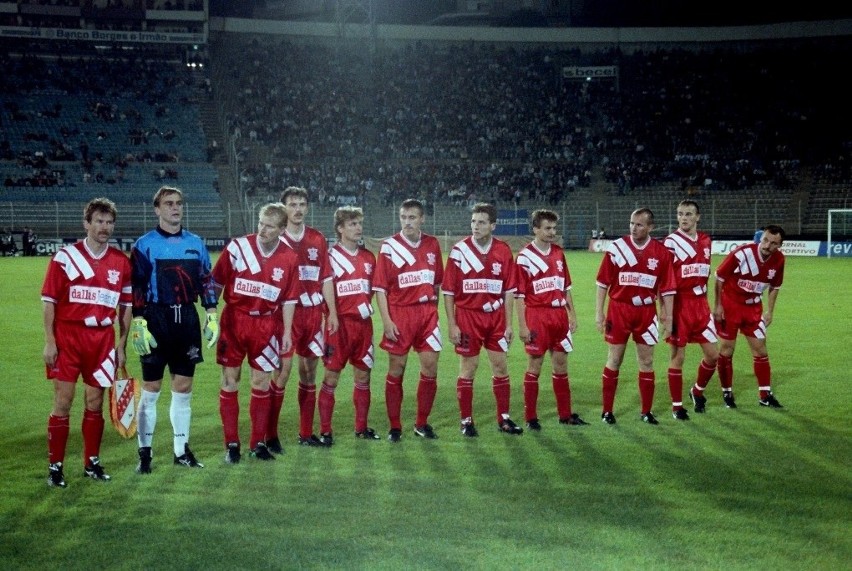Zespół ŁKS z początku lat 90. Tomasz Cebula piąty od lewej