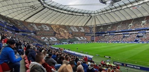 Kibice Lechii Gdańsk na Stadionie Narodowym w czasie finału Pucharu Polski Jagiellonia Białystok - Lechia Gdańsk