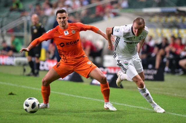 21.07.2018 warszawamecz ekstraklasy pomiedzy legia warszawa a zaglebie lubin rozegrany na stadionie legii w warszawienz lukasz janoszka adam hlousek fot.bartek syta