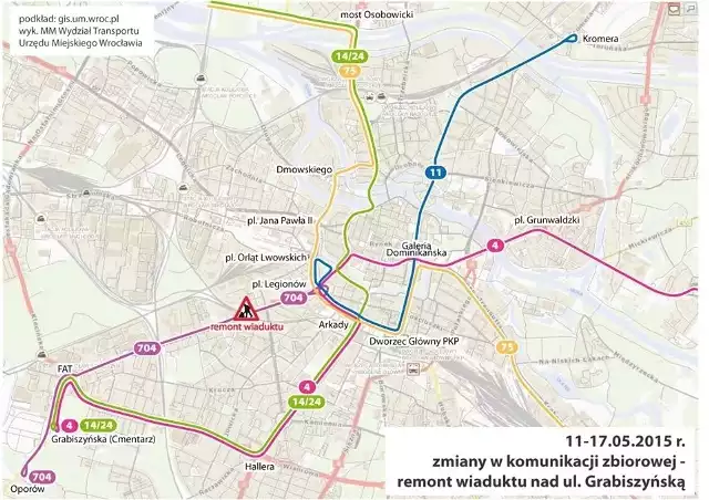 Wrocław: Od dziś Grabiszyńska bez tramwajów. Demontują wiadukt (ZMIANY W  KOMUNIKACJI) | Gazeta Wrocławska