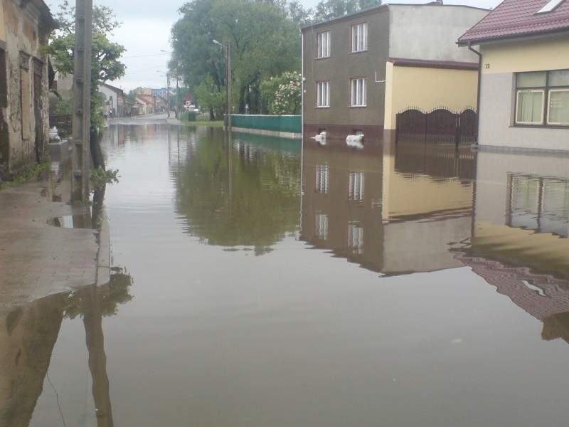 Praszka nadal pod wodą - zdjecia z 19.5.2010...