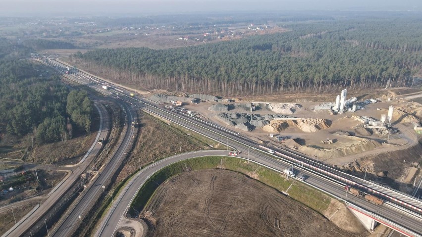 Węzeł Bydgoszcz Zachód. Widok w kierunku Szczecina