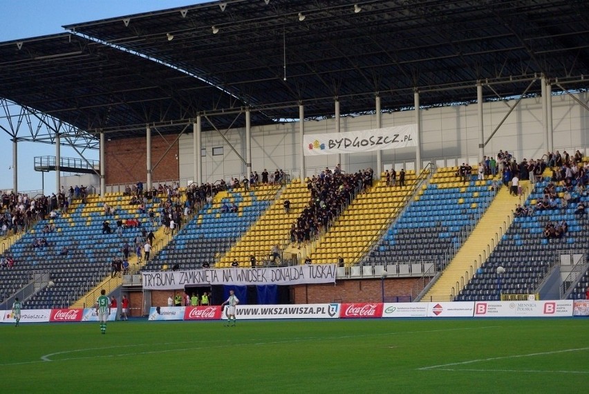 Zawisza - Lechia - protest kibiców.