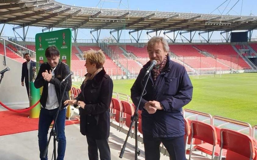 Zbigniew Boniek i Fernando Morientes oraz prezydent Łodzi...