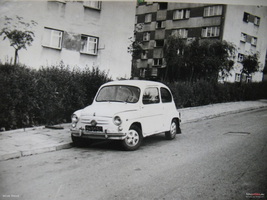 Fiat 600 zaparkowany przy ul. Siemiradzkiego (maj 1979).