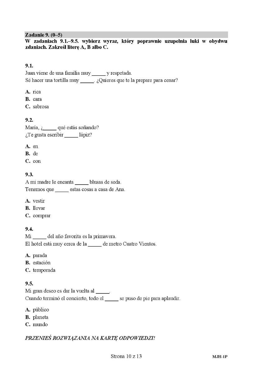 Matura 2017. Hiszpański - język podstawowy [ODPOWIEDZI, CKE...