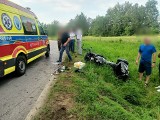 Dwie osoby ranne w zderzeniu dwóch motocykli i quada w Gniewczynie Łańcuckiej [ZDJĘCIA]