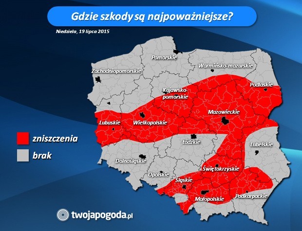 Nawałnica szalała w Łódzkiem. 356 interwencji straży pożarnej