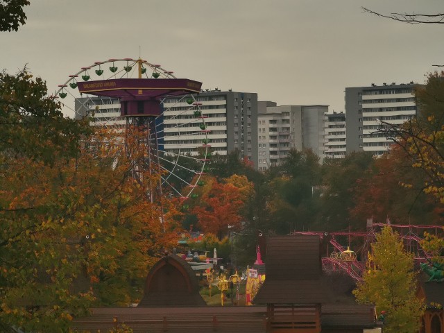 Park Śląski widziany z Elki w październiku 2021