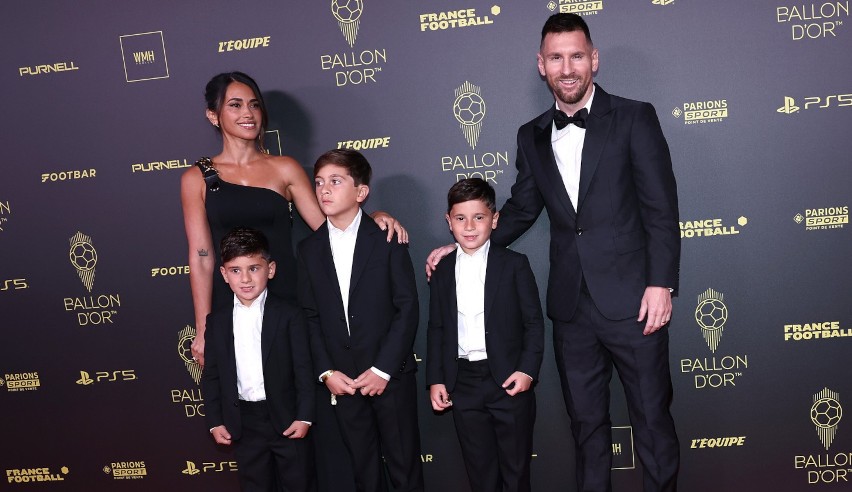 Leo Messi z żoną Antonellą Roccuzzo i synami