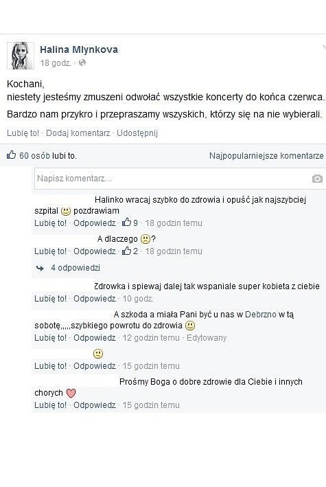 Post Haliny Mlynkovej (fot. screen z Facebook.com)