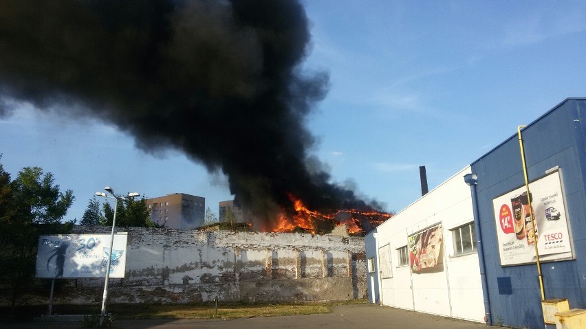 Pożar starej rzeźni w Chorzowie. Zobacz wideo...