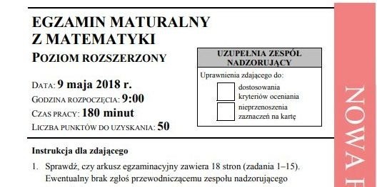 Matura matematyka poziom rozszerzony arkusze ONLINE CKE już dostępne - rozwiązania