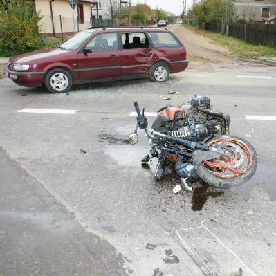 Zabłudów > Motocyklista zderzył się z Volkswagenem (foto)