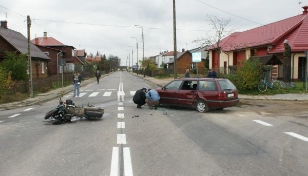 Zabłudów > Motocyklista zderzył się z Volkswagenem (foto)
