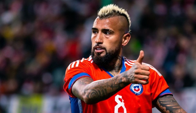 Arturo Vidal w meczu reprezentacji Chile.