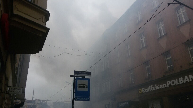 Pożar w centrum Katowic