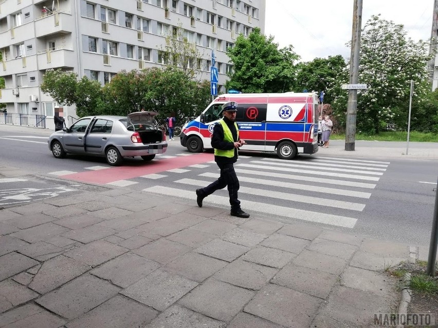 Potrącenie rowerzystki na opolskim rondzie