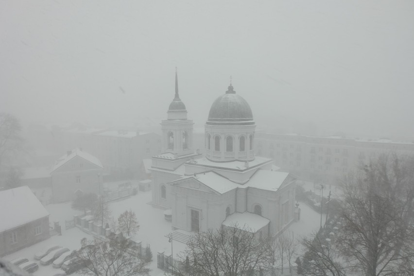 Zamiecie w województwie podlaskim 15 stycznia 2019. Centrum...