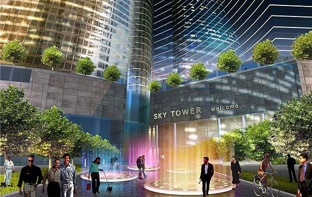 Projekt Sky Tower przygotowany pierwotnie przez Pracownię...