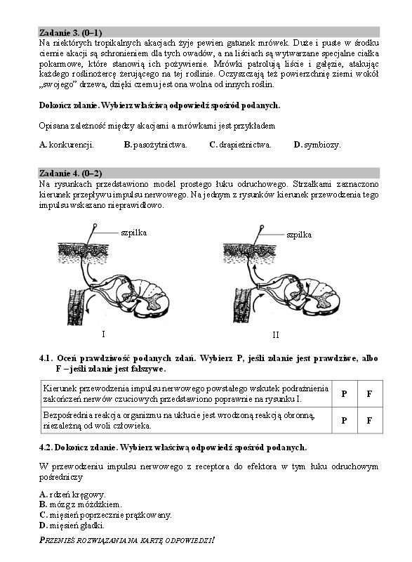 EGZAMIN GIMNAZJALNY 2016: PRZYRODA: biologia, chemia, fizyka [ARKUSZ CKE, ZADANIA]