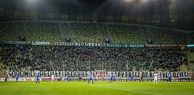 Transparent na stadionie w Gdańsku