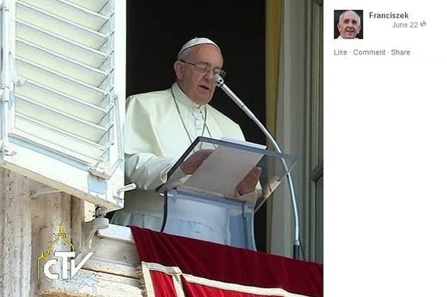 Papież Franciszek (fot. screen z Facebook.com)