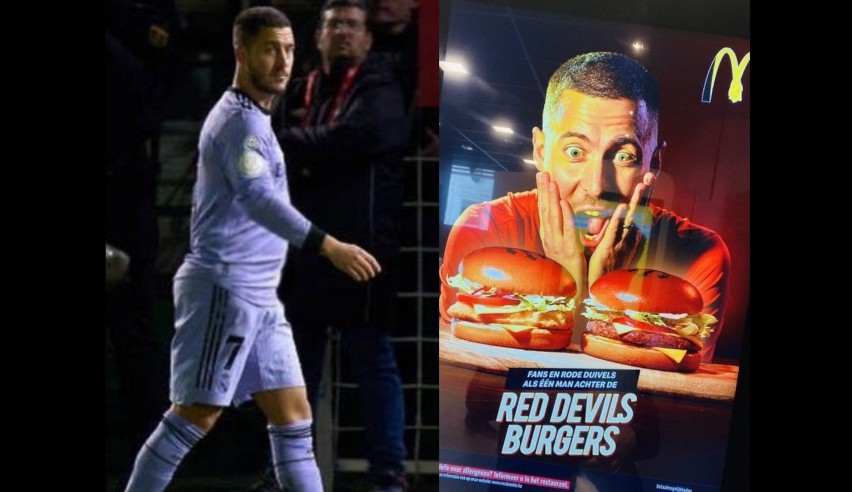 Eden Hazard znów obiektem żartów. Kibice śmieją się z "brzuszka" piłkarza. "Powinien reklamować McDonalds!"