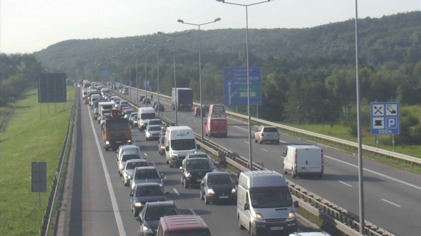 Wypadek na A4. Wielkie korki na obwodnicy Krakowa