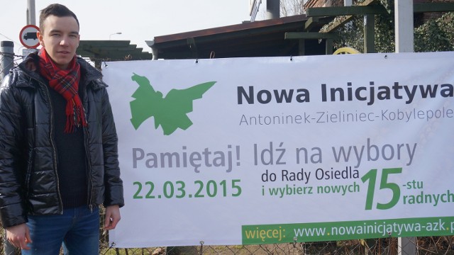Bartosz Rozynek jest jednym z najmłodszych kandydatów do Rady Osiedla Antoninek-Zieliniec- Kobylepole. Chce postawić na budowę siłowni na otwartym powietrzu.